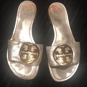 Tory Burch slides size 8 - silver and gold